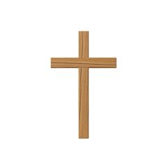 wooden cross on white background