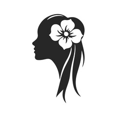 Elegant woman silhouette, female profile vector, beauty salon logo, lady face outline, stylish girl head design