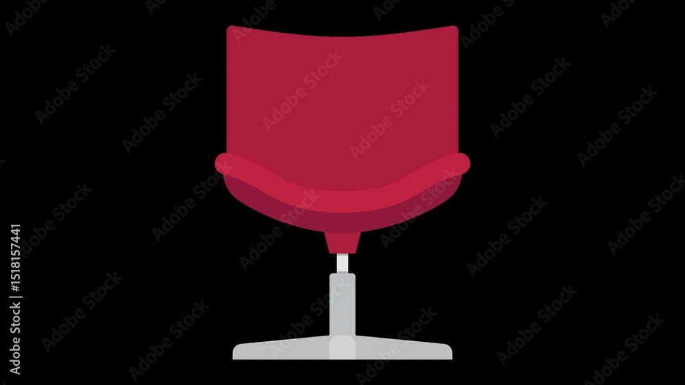 Poster a minimalist animation of a contemporary chair with a touch of abstract design on a transparent back