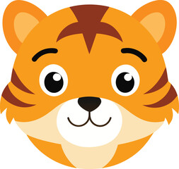 Obraz premium tiger head icon clipart vector on transparent background