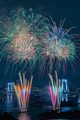 東京湾の初夏の花火大会
