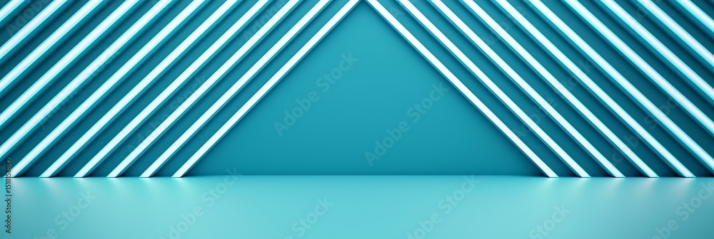 Poster a modern geometric background with blue diagonal lines forming a triangle on a smooth surface.