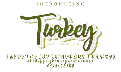 Turkey Font Stylish brush painted an uppercase vector letters, alphabet, typeface