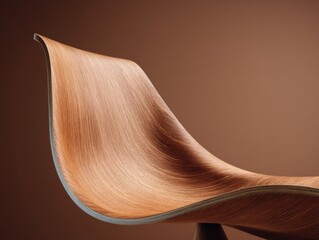 Closeup of a Brown Wooden Chair with a Smooth Curve