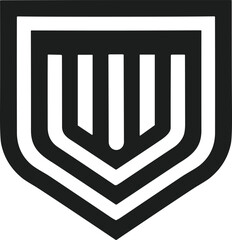 Shield Emblem Silhouette Vector – Bold Security Badge Symbol Design