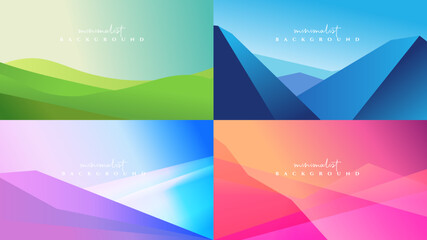 Abstract Minimalist Backgrounds Gradient Shapes, Colorful Designs