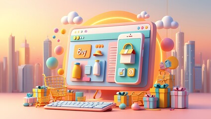 E-commerce Shopping Platform Illustration