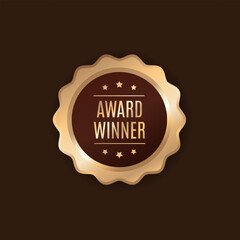 Award Winner Creative Badge Idea Stylist and elegant golden shield design