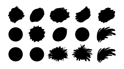 set of brush strokes vector silhouette