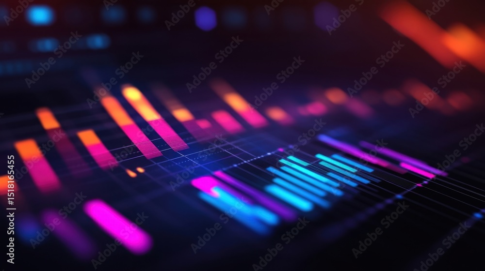 Poster vibrant data visualization display.