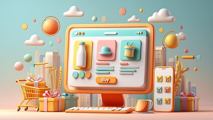 E-commerce Shopping Platform Illustration