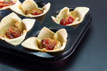 Sugar Plum Cheese Danish. Puff pastry with plum jam and cinnamon. Dessert. Food