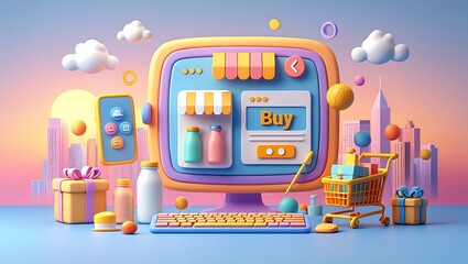 E-commerce Shopping Platform Illustration