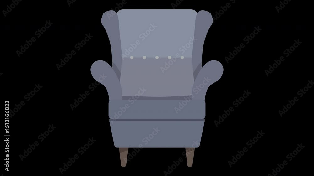 Poster animated armchair presentation isolated on a transparent background for design projects