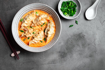 Thai Coconut Curry Dumpling Soup