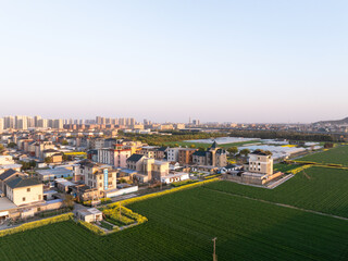 aerial view the rural village