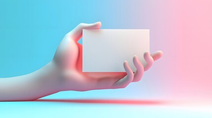 Obraz premium One hand holding a blank card