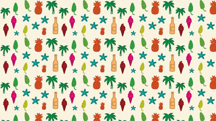 seamless pattern with summer elements