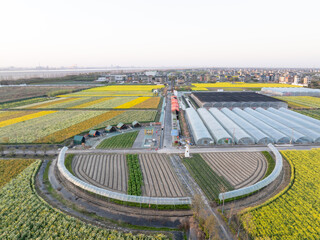 aerial view the rural village