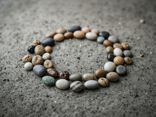 Zen Garden Design, Circular Pebble Arrangement