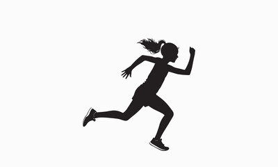 Energetic Woman Running in Motion