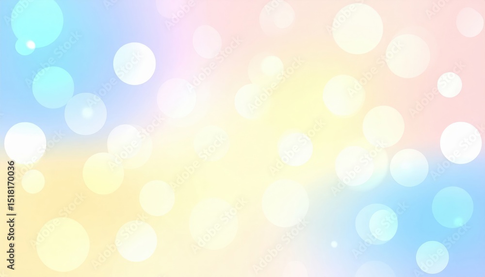 Poster pastel gradient background with bokeh circles