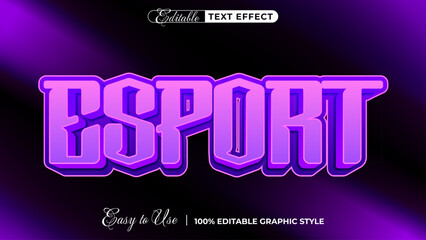 Obraz premium Esport editable text effect, 3d typography in graphic styles