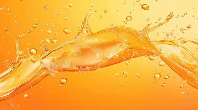 Bright splash of orange liquid energizes