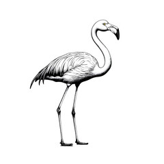 Fototapeta premium flamingo on white background