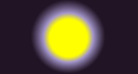 Bright Yellow Glowing Circle with Purple Aura