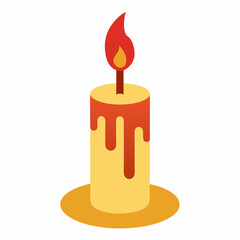 burning candle on a black background