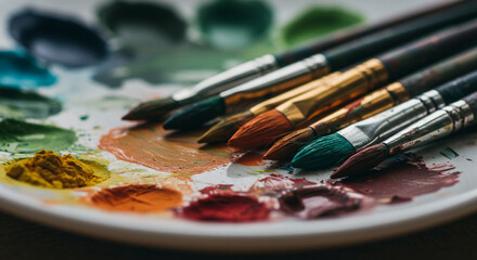 Obraz premium brushes and palette