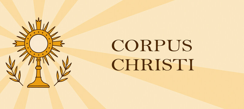 Corpus Christi banner illustration, Solemnity of the Most Holy Body and Blood of Christ