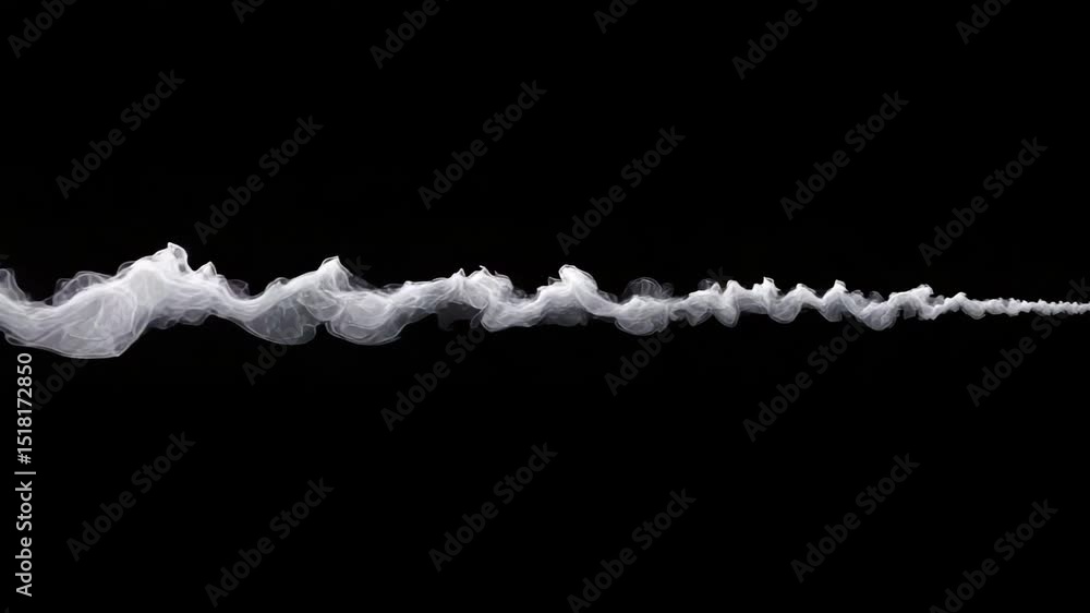Poster white smoke trail on black background with soft flowing texture and dynamic flow