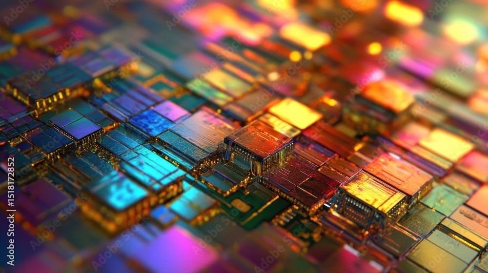 Poster abstract microchip circuitry design.