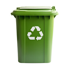 recycle bin with green grass