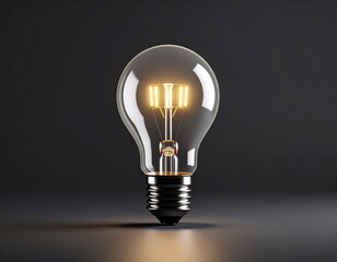 idea, Light bulb glowing against dark background, innovation idea concept, creativity symbol, inspiration, minimalist composition