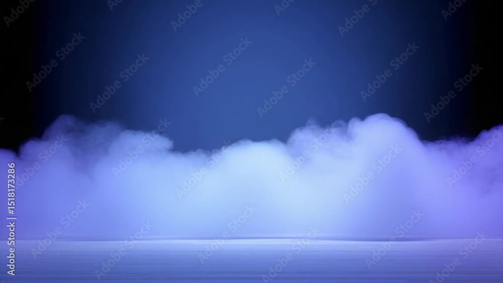 Aufkleber calm blue fog and mist on smooth surface with soft light creating mysterious atmosphere