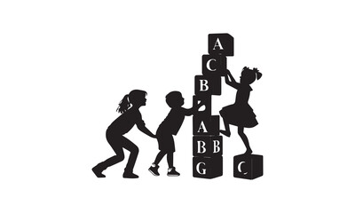 Teamwork and Learning with Alphabet Tower