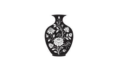 Elegant Floral Ceramic Vase Art