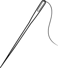 Sewing Needle vector icon. Thread vector sew tailor logo. isolated needle illustration