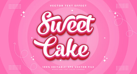 Sweet Cake 3d editable text effect Template Suitable for Cute theme