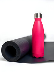 Black yoga mat bold bottle