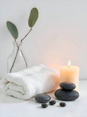 Warm stones and scented candles