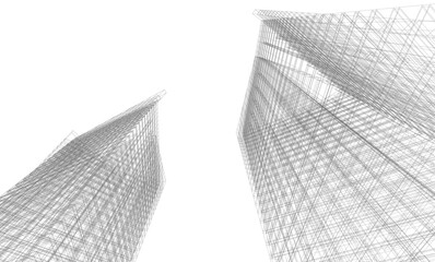 Modern architectural background vector 3d drawing