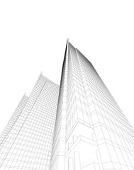 Modern architectural background vector 3d drawing