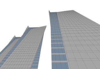 Fototapeta premium Modern architectural background vector 3d drawing