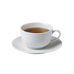 Fototapeta premium White tea cup and saucer isolated on transparent background