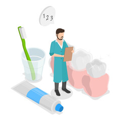 3D Isometric Flat Vector Illustration of Orthodontic Care, Dentistry Service. Item 3