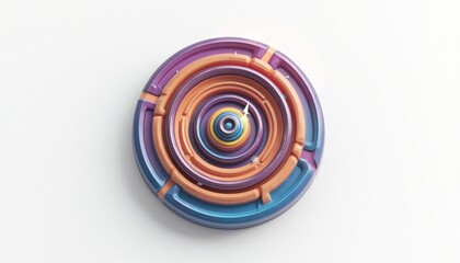 Intricate concentric circles create a captivating geometric design, a maze-like artwork